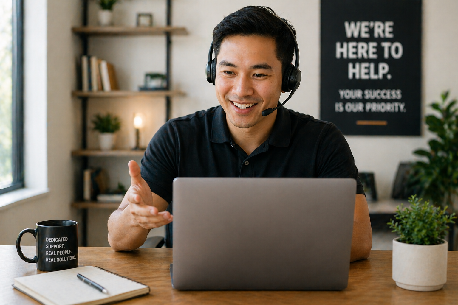 Dedicated support in a modern office